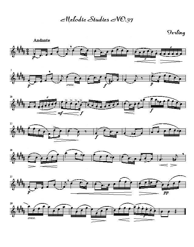 中国乐谱网——【萨克斯谱】四十八首旋律练习曲之三十七